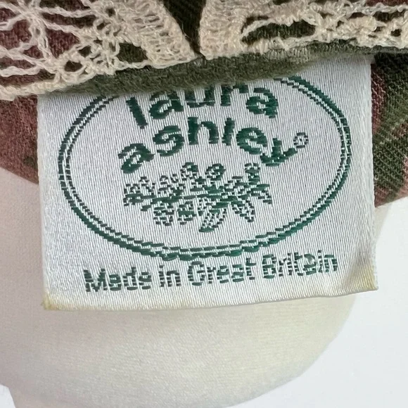 Laura Ashley Vintage Green Floral Long Sleeve Lace Collar Maxi Dress UK 10-12 - Picture 10 of 14